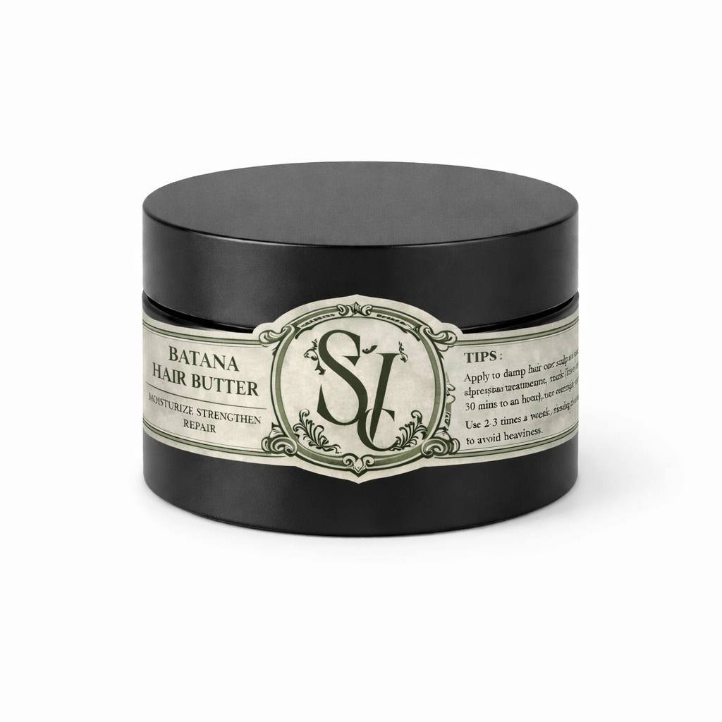 Sovintage Care Batana Hair Butter jar with smooth, creamy texture and natural ingredients for nourishing hair care.